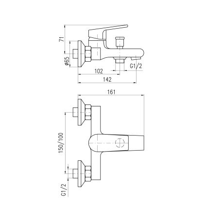 RAV Slezák CO154.5 - Miscelatore per vasca COLORADO cromo lucido