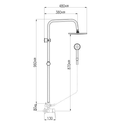 RAV Slezák CO182.5/7 - Set doccia con miscelatore COLORADO, cromo lucido
