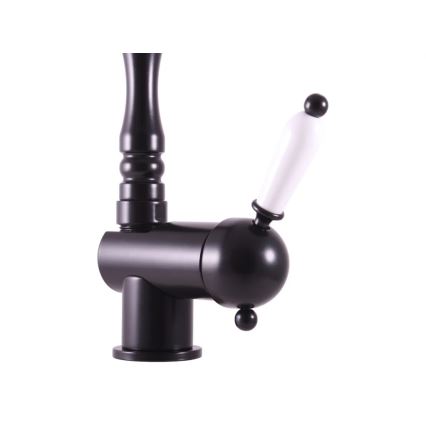 RAV Slezák L508.0/8CMAT - Miscelatore per lavello/lavabo LABE RETRO 25,6 cm nero opaco