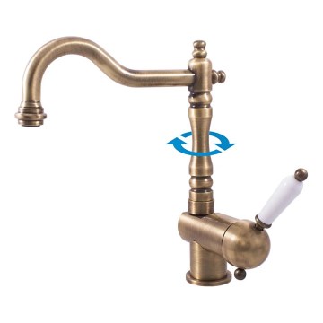 RAV Slezák L508.0/8SM - Miscelatore per lavello/lavabo LABE RETRO 25,6 cm ottone antico