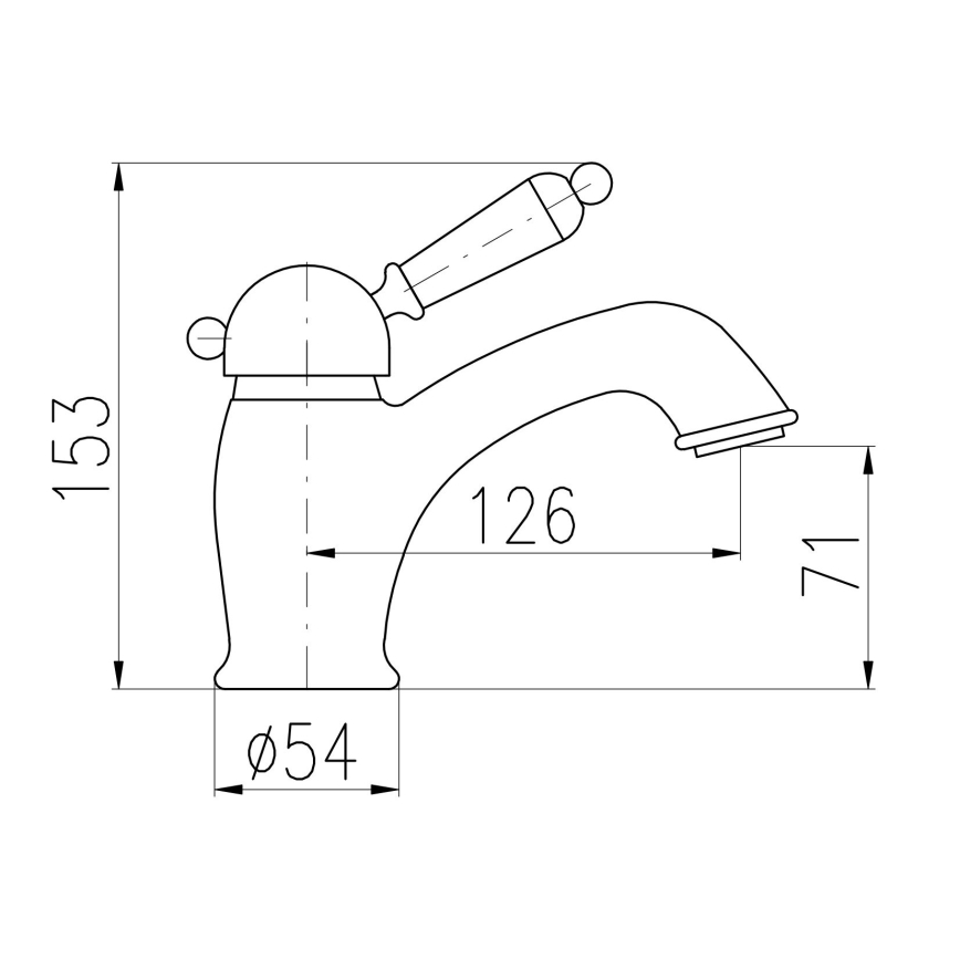 RAV Slezák L526.0CMAT - Miscelatore per lavabo LABE RETRO 15,3 cm nero opaco