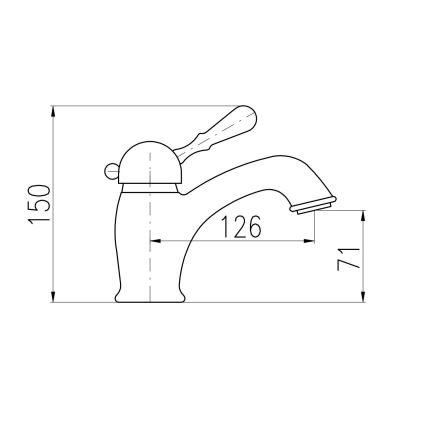 RAV Slezák L527.0SM - Miscelatore per lavabo con piletta LABE RETRO 15 cm, ottone antico