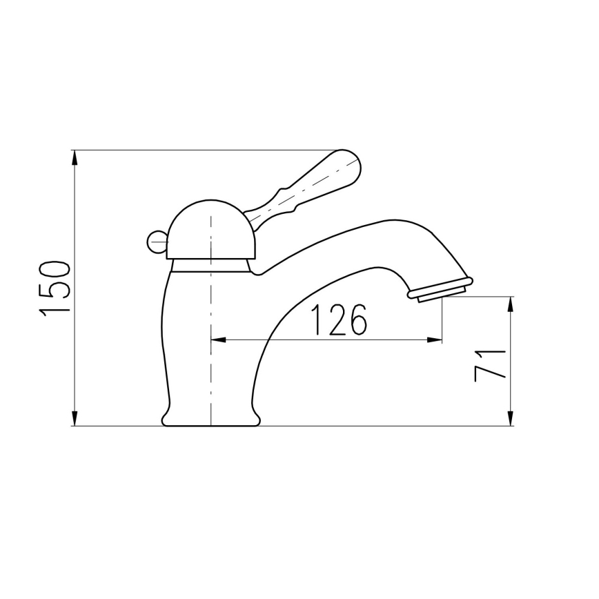 RAV Slezák L527.0SM - Miscelatore per lavabo con piletta LABE RETRO 15 cm, ottone antico