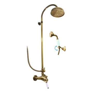 RAV Slezák L581.5/3SM - Set doccia con miscelatore LABE RETRO in ottone antico
