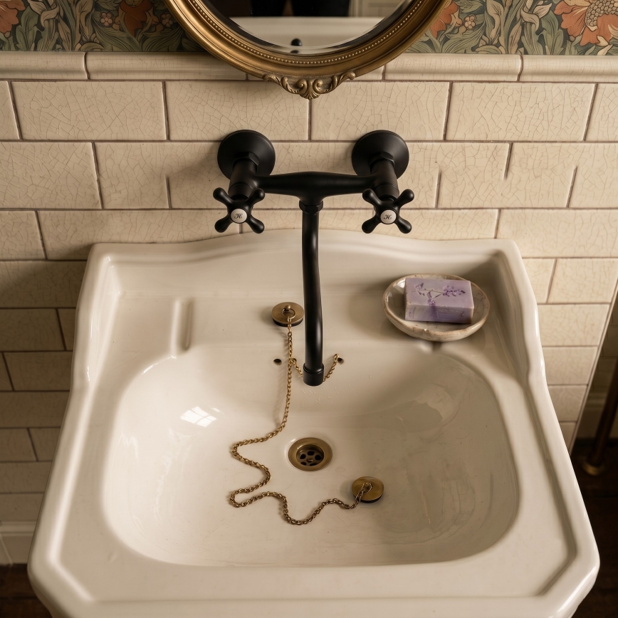 RAV Slezák MK101.5/21CMAT - Miscelatore per lavello/lavabo MORAVA RETRO nero opaco