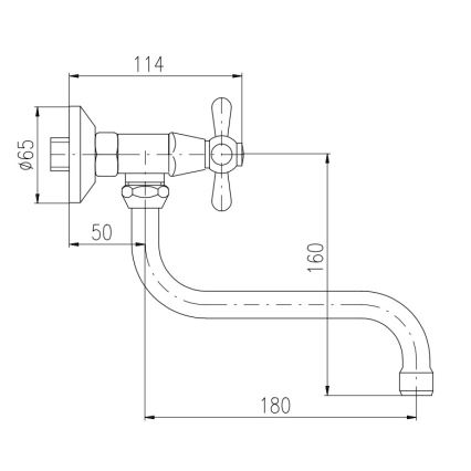 RAV Slezák MK101.5/21SM - Miscelatore per lavabo/lavello MORAVA RETRO in ottone antico