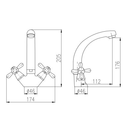 RAV Slezák MK120.0/2 - Miscelatore per lavabo MORAVA 17,6 cm cromo lucido