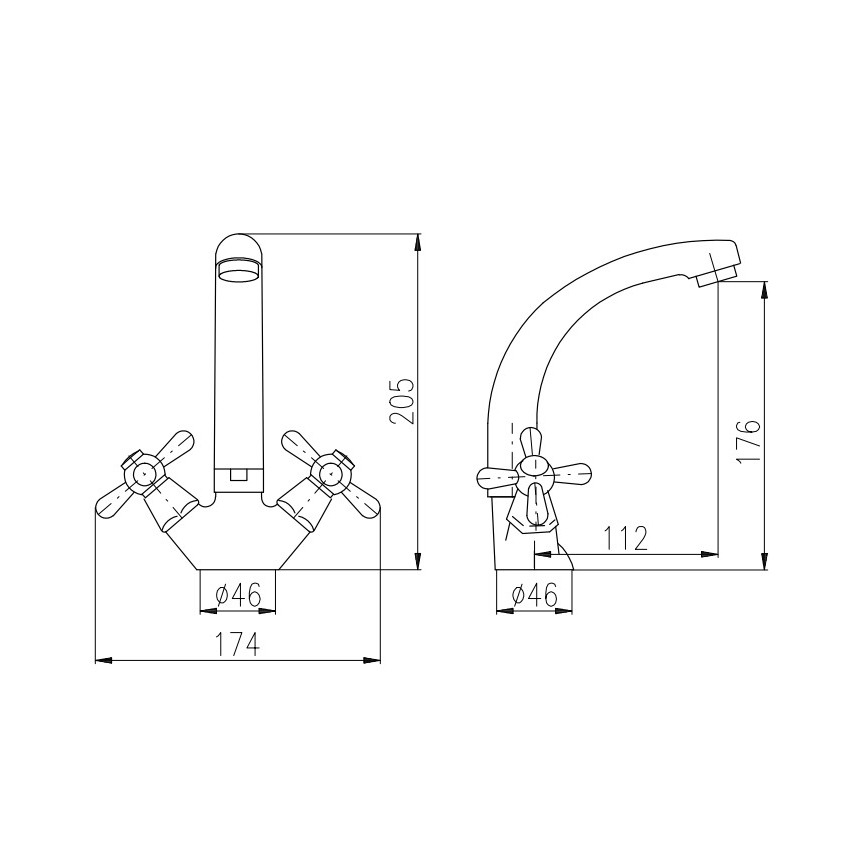 RAV Slezák MK120.0/2 - Miscelatore per lavabo MORAVA 20,5 cm cromo lucido