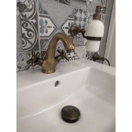 RAV Slezák MK128.0SM - Miscelatore per lavabo MORAVA RETRO 16 cm in ottone antico