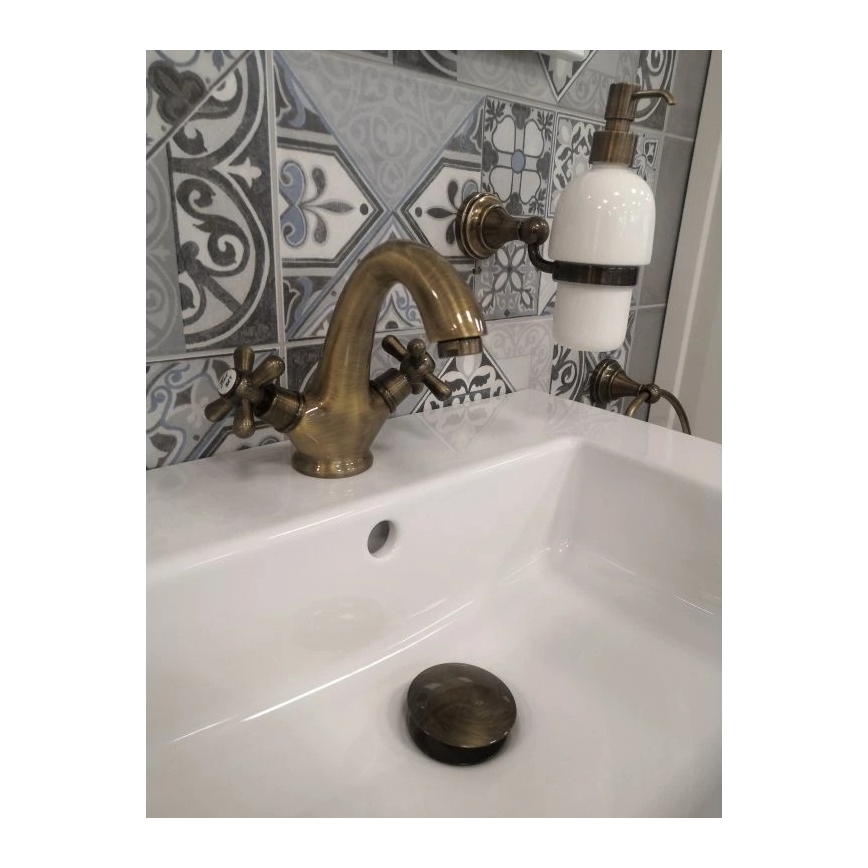 RAV Slezák MK128.0SM - Miscelatore per lavabo MORAVA RETRO 16 cm in ottone antico