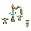 RAV Slezák MK132.0SM - Miscelatore per lavabo + piletta MORAVA RETRO ottone antico