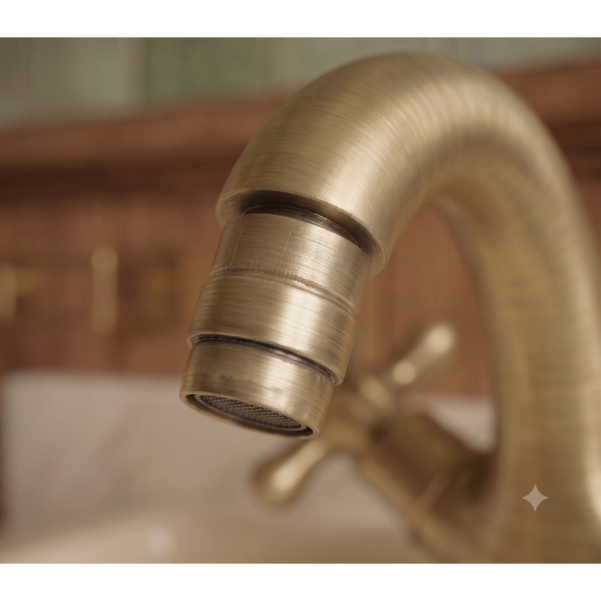 RAV Slezák MK143.0SM - Miscelatore monocomando per bidet + scarico MORAVA RETRO 16 cm in ottone antico