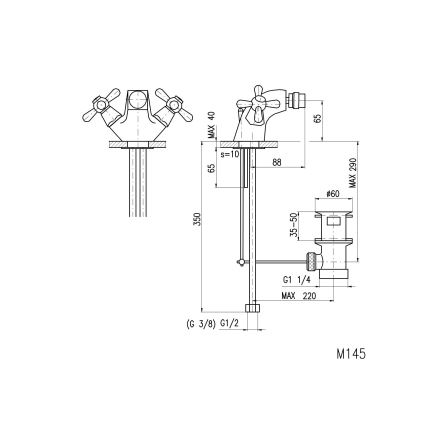 RAV Slezák MK145.0 - Miscelatore per bidet + piletta MORAVA 6,5 cm cromo lucido