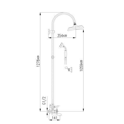 RAV Slezák MK154.5/3 - Set vasca con miscelatore MORAVA, cromato lucido
