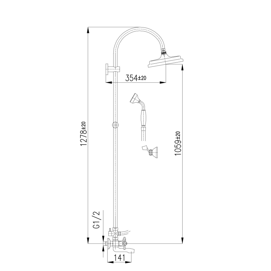 RAV Slezák MK154.5/3 - Set vasca con miscelatore MORAVA, cromato lucido