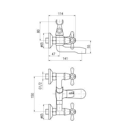 RAV Slezák MK154.5 - Miscelatore per vasca MORAVA, cromato lucido