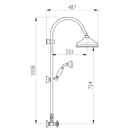 RAV Slezák MK181.5/3SM - Set doccia con miscelatore MORAVA RETRO in ottone anticato