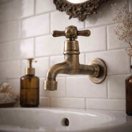 RAV Slezák MK193SM - Miscelatore per lavabo MORAVA RETRO 11,8 cm ottone antico
