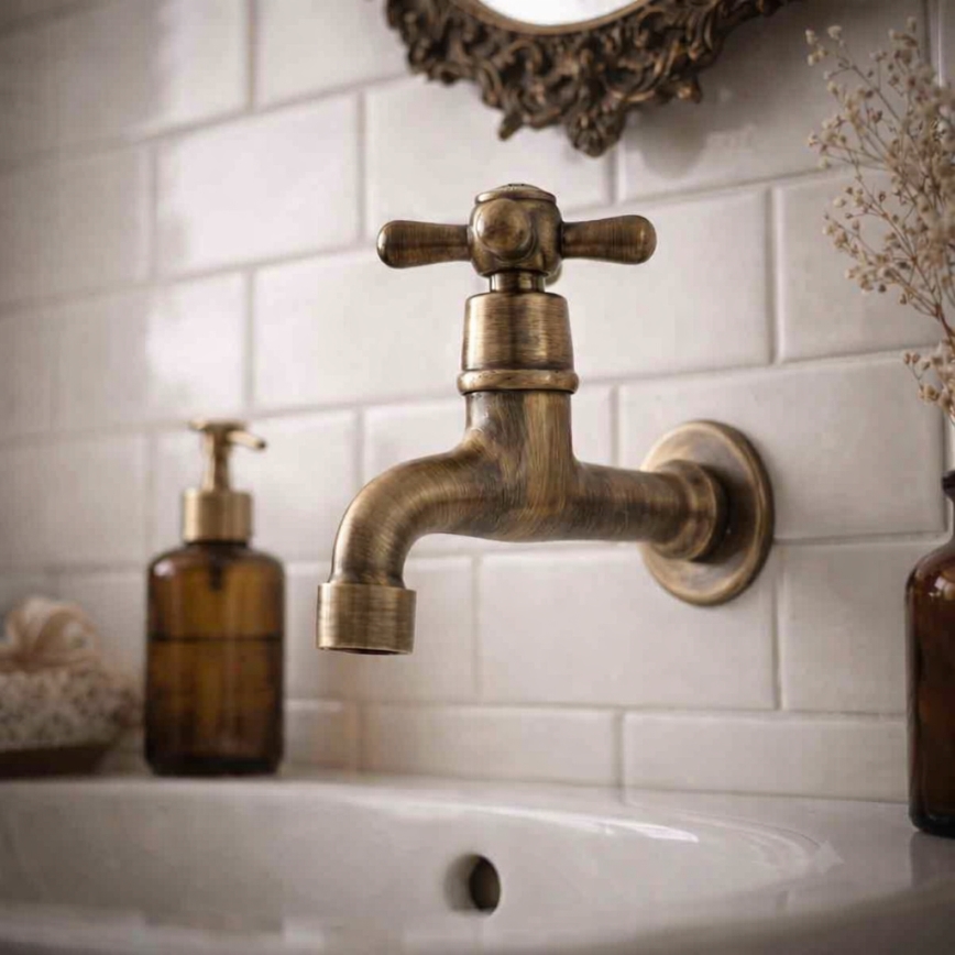 RAV Slezák MK193SM - Miscelatore per lavabo MORAVA RETRO 11,8 cm ottone antico