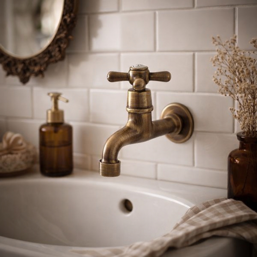 RAV Slezák MK193SM - Miscelatore per lavabo MORAVA RETRO 11,8 cm ottone antico