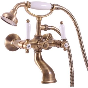 RAV Slezák MK559.5/2SM - Set vasca con miscelatore MORAVA RETRO in ottone antico