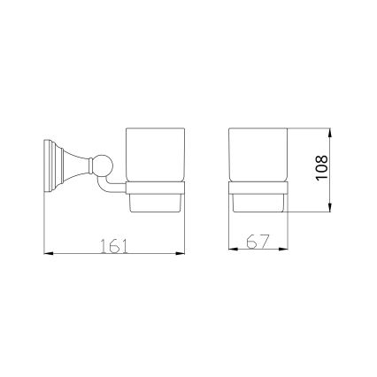 RAV Slezák MKA0201SM - Porta spazzolini MORAVA RETRO ottone antico