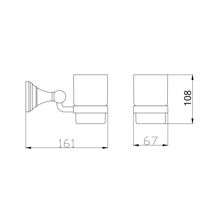 RAV Slezák MKA0201SM - Porta spazzolini MORAVA RETRO ottone antico
