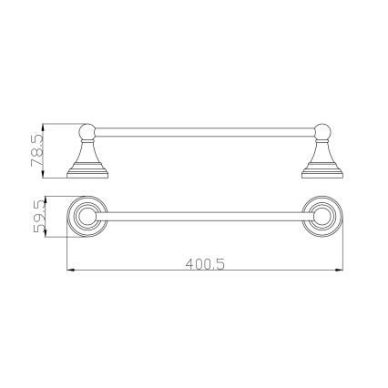 RAV Slezák MKA0701/40SM 40 cm - Portasciugamani a parete MORAVA RETRO 40 cm ottone antico