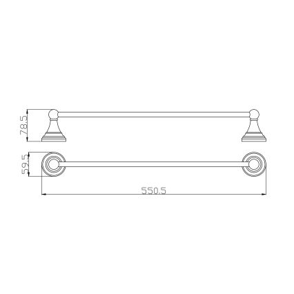 RAV Slezák MKA0701/55SM - Portasciugamani a parete MORAVA RETRO 55 cm ottone antico