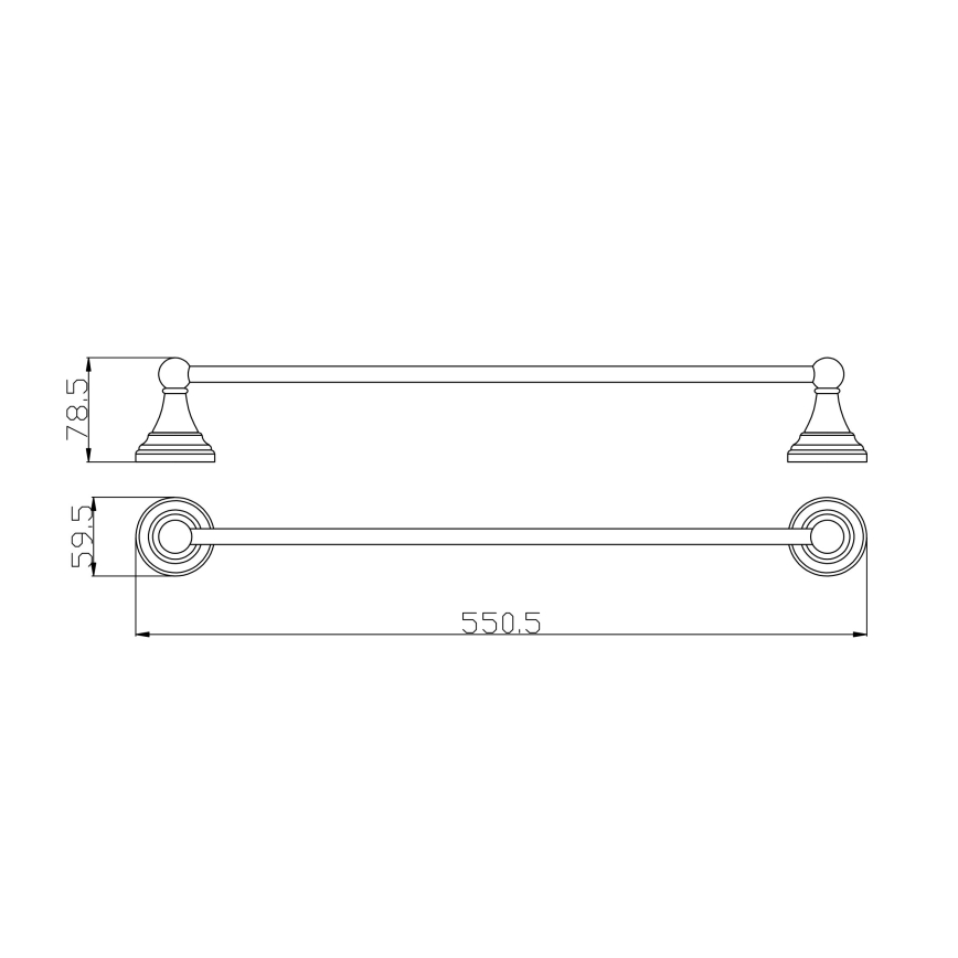 RAV Slezák MKA0701/55SM - Portasciugamani a parete MORAVA RETRO 55 cm ottone antico