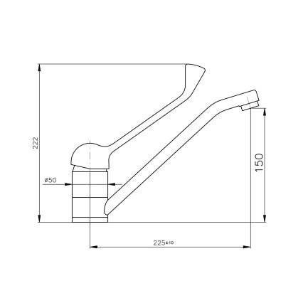 RAV Slezák MS605.0 - Miscelatore per lavabo con leva sanitaria MISSISSIPPI 22,2 cm, finitura cromata lucida