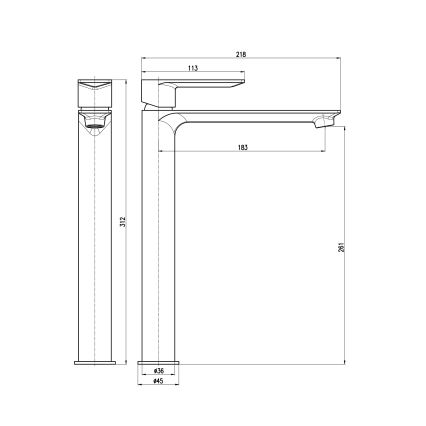 RAV Slezák NL130.0MGL - Miscelatore per lavabo NIL 31,2 cm grigio lucido