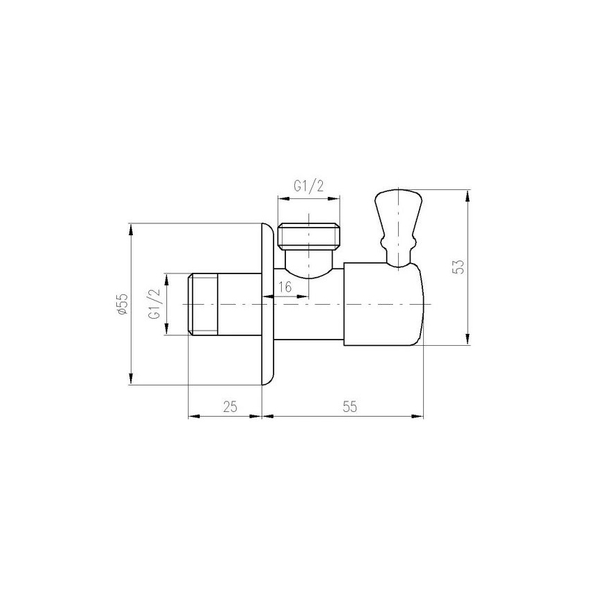 RAV Slezák RV0112 - Valvola angolare RETRO cromata lucida