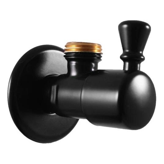 RAV Slezák RV0112CMAT - Valvola angolare RETRO nero opaco