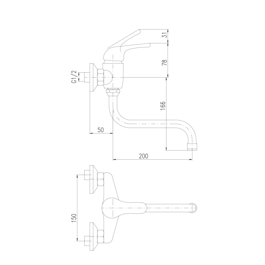 RAV Slezák SA001.5/21 - Miscelatore per lavello/lavabo SAZAVA cromo lucido