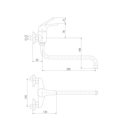 RAV Slezák SA001.5/22 - Miscelatore per lavello/lavabo SAZAVA cromo lucido