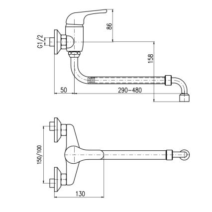 RAV Slezák SA001.5/25 - Miscelatore per lavello/lavabo SAZAVA, finitura cromata lucida
