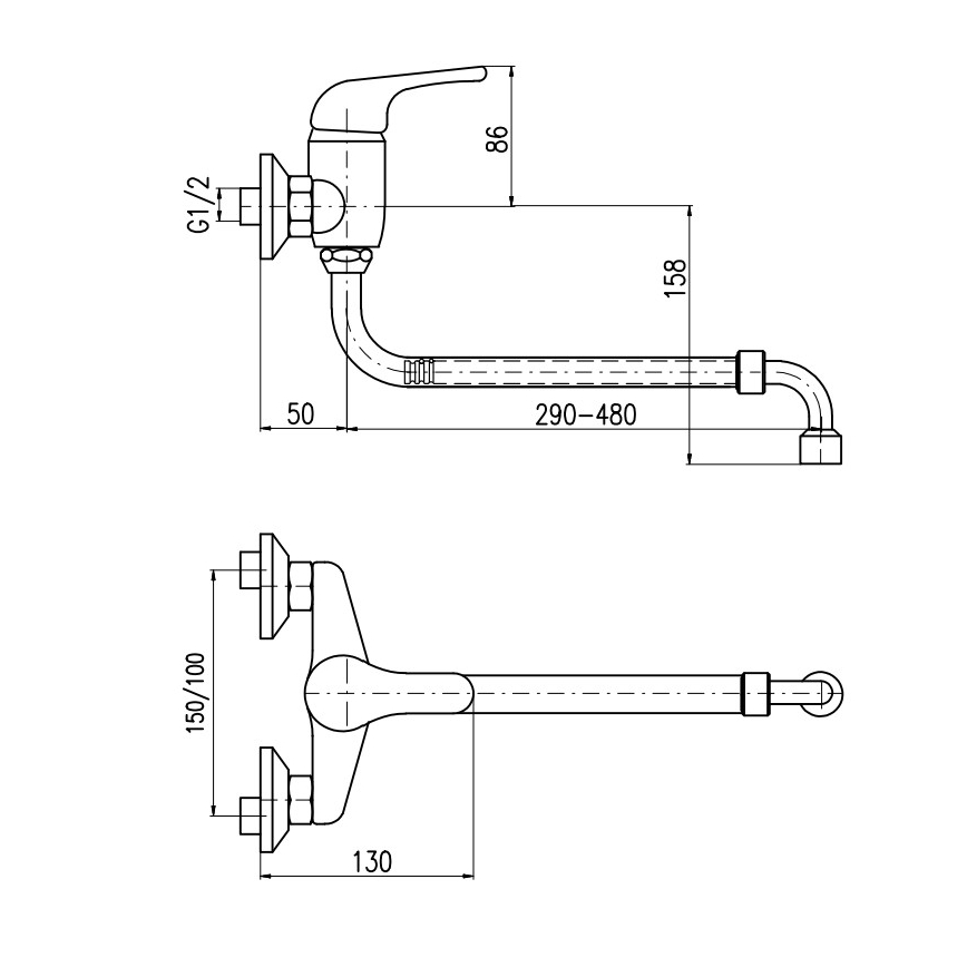 RAV Slezák SA001.5/25 - Miscelatore per lavello/lavabo SAZAVA, finitura cromata lucida