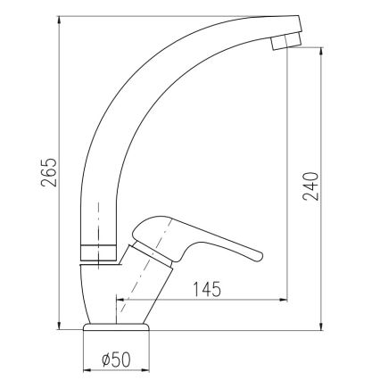 RAV Slezák SA006.0/3 - Miscelatore per lavello SAZAVA 26,5 cm, cromo lucido