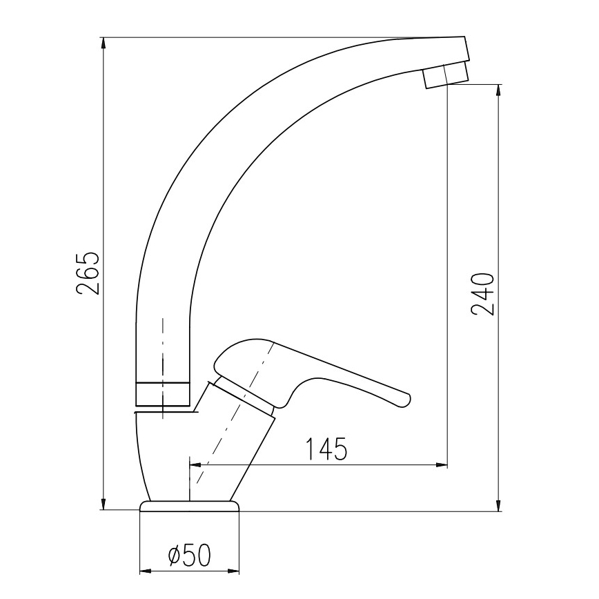 RAV Slezák SA006.0/3 - Miscelatore per lavello SAZAVA 26,5 cm, cromo lucido