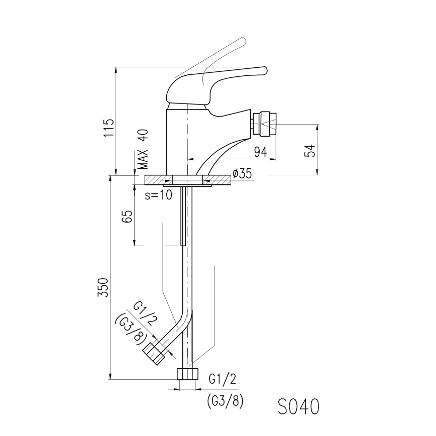 RAV Slezák SA044.0 - Miscelatore per bidet SAZAVA 11,5 cm cromo lucido