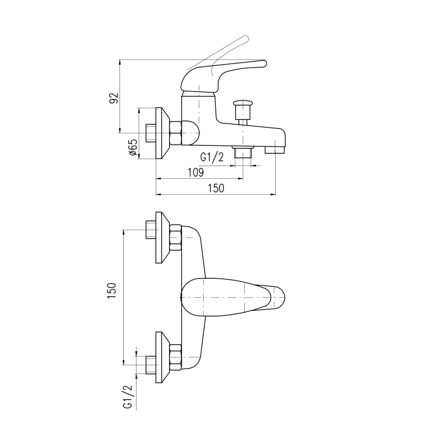 RAV Slezák SA054.5 - Miscelatore per vasca SAZAVA, finitura cromo lucido