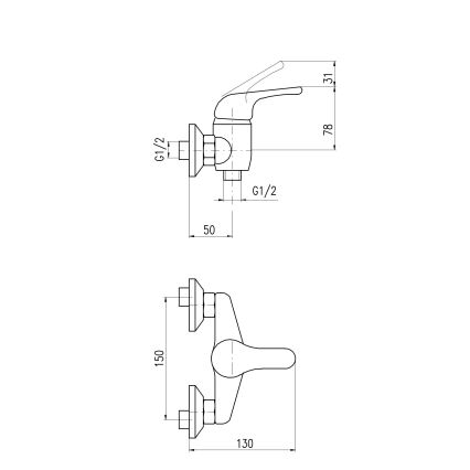 RAV Slezák SA080.5 - Miscelatore doccia SAZAVA, cromo lucido