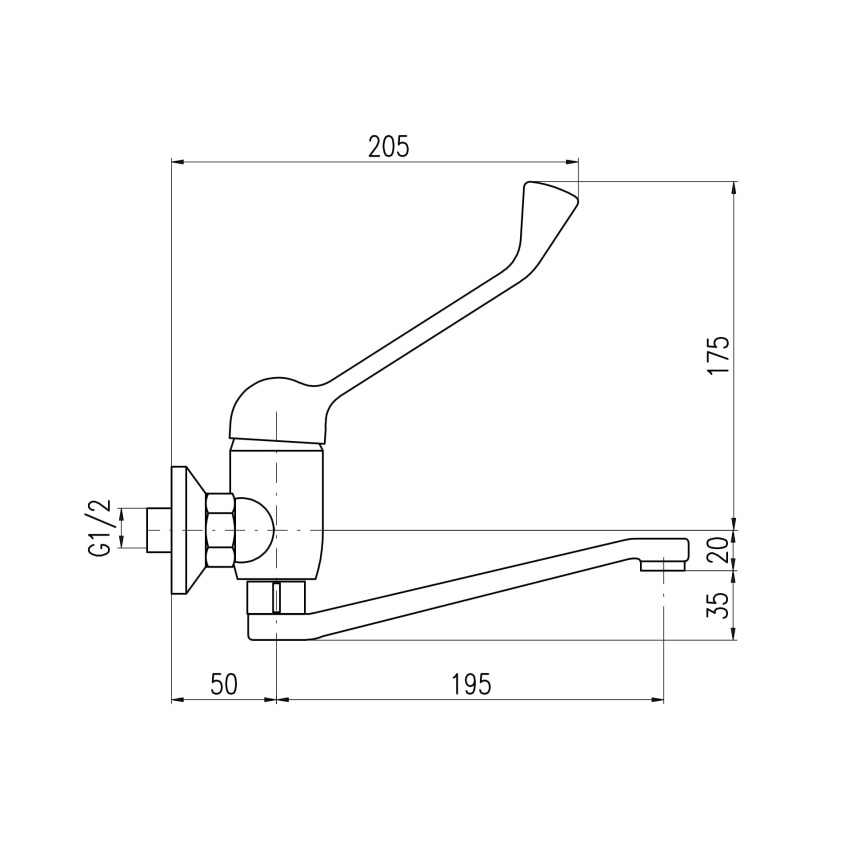 RAV Slezák SA601.5/26 - Miscelatore per lavabo con leva sanitaria SAZAVA 23 cm, cromo lucido