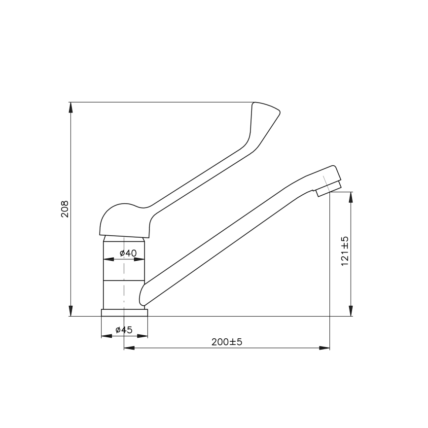 RAV Slezák SA605.0 - Miscelatore per lavabo con leva medica SAZAVA 20,8 cm cromo lucido