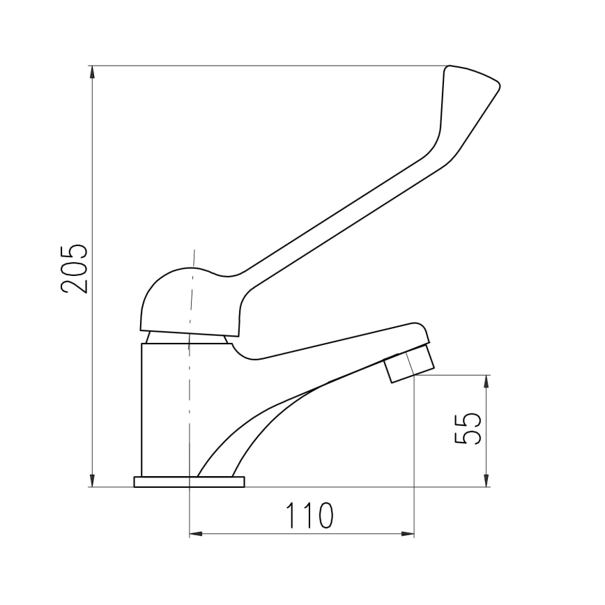 RAV Slezák SA626.0 - Miscelatore per lavabo con leva sanitaria SAZAVA 20,5 cm, cromo lucido