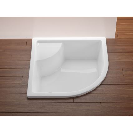 Ravak A217001020 - Piatto doccia angolare a quarto di cerchio SABINA 90x90 cm bianco