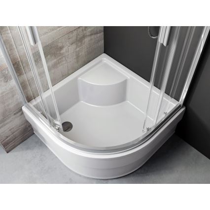 Ravak A217001020 - Piatto doccia angolare a quarto di cerchio SABINA 90x90 cm bianco