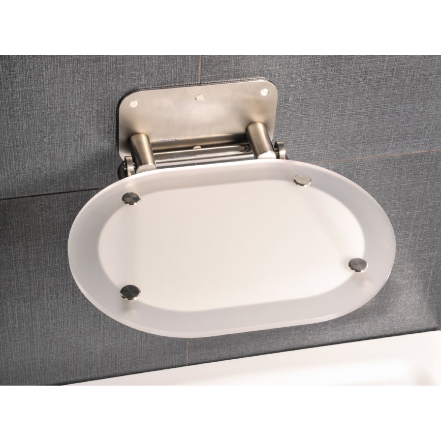 Ravak B8F0000029 - Sedile doccia ribaltabile OVO in acciaio inox