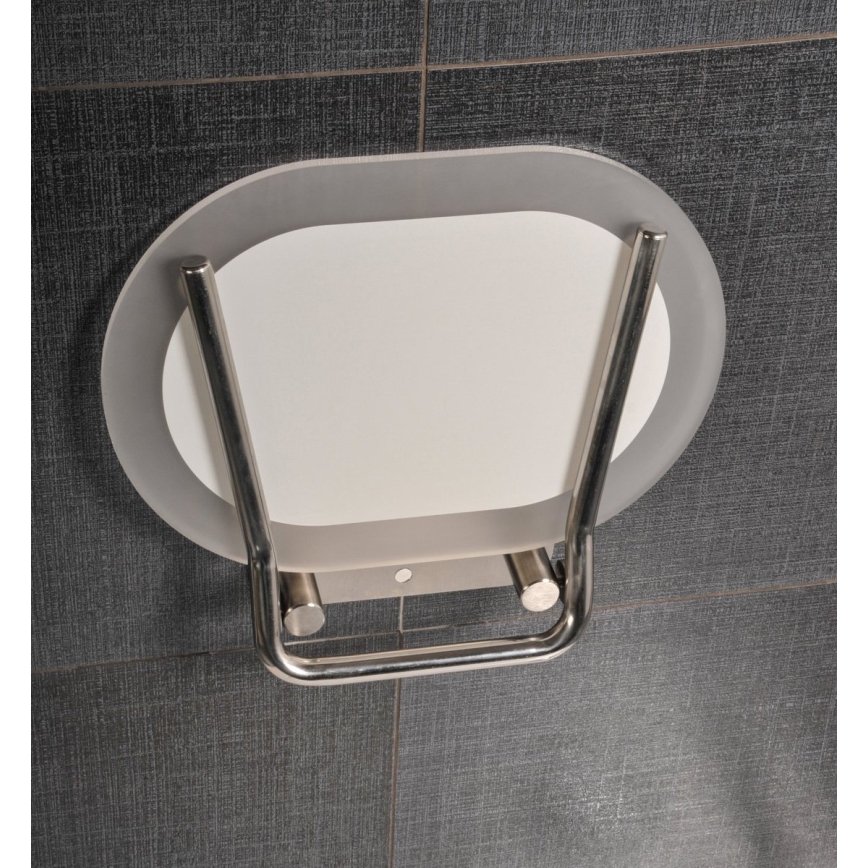 Ravak B8F0000029 - Sedile doccia ribaltabile OVO in acciaio inox